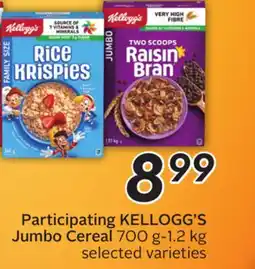 Sobeys KELLOGG'S Jumbo Cereal offer