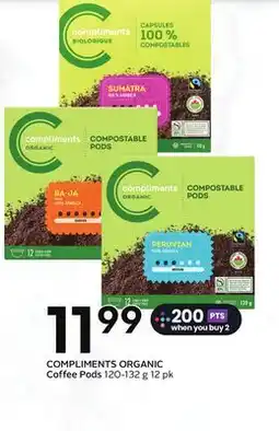 Sobeys COMPLIMENTS ORGANIC Coffee Pods offer