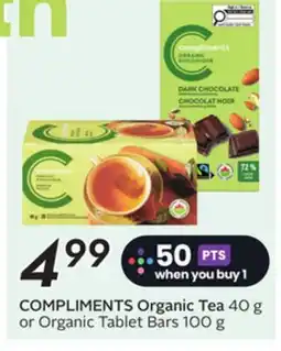 Sobeys COMPLIMENTS Organic Tea offer