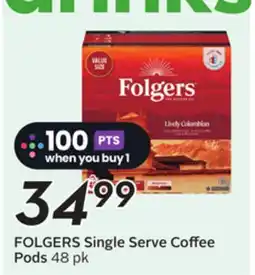 Sobeys FOLGERS Single Serve Coffee Pods offer
