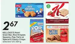 Sobeys KELLOGG'S Nutri Grain Bar, Rice Krispies Squares, Pop-Tarts or Special K Pastry Crisps offer