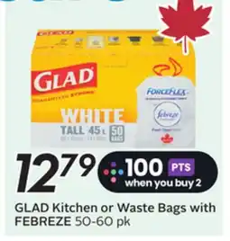 Sobeys GLAD Kitchen or Waste Bags with FEBREZE offer