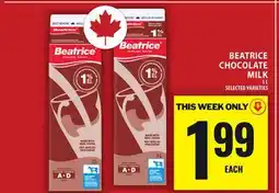 Food Basics BEATRICE CHOCOLATE MILK offer