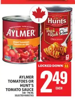 Food Basics AYLMER TOMATOES OR HUNT'S TOMATO SAUCE offer