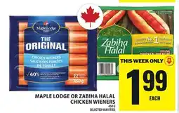 Food Basics MAPLE LODGE OR ZABIHA HALAL CHICKEN WIENERS offer