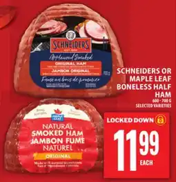 Food Basics SCHNEIDERS OR MAPLE LEAF BONELESS HALF HAM offer