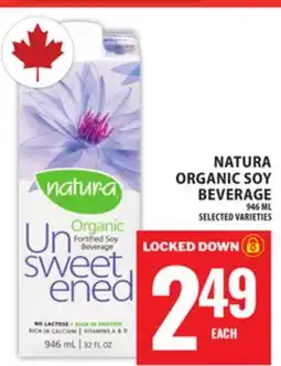 Food Basics NATURA ORGANIC SOY BEVERAGE offer