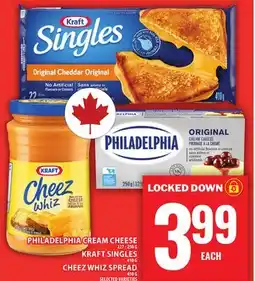 Food Basics PHILADELPHIA CREAM CHEESE OR KRAFT SINGLES OR CHEEZ WHIZ SPREAD offer