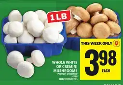 Food Basics WHOLE WHITE OR CREMINI MUSHROOMS offer