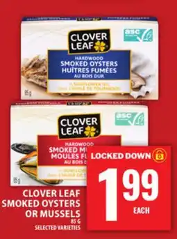 Food Basics CLOVERLEAF SMOKED OYSTERS OR MUSSELS offer