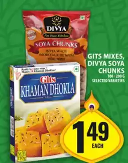 Food Basics GITS MIXES, DIVYA SOYA CHUNKS offer