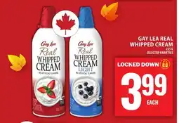 Food Basics GAY LEA REAL WHIPPED CREAM offer