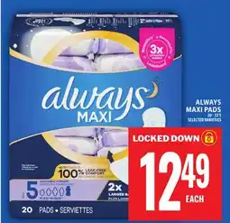 Food Basics ALWAYS MAXI PADS offer