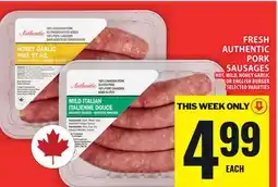 Food Basics FRESH AUTHENTIC PORK SAUSAGES offer