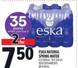 Metro ESKA NATURAL SPRING WATER offer
