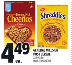 Metro GENERAL MILLS OR POST CEREAL offer