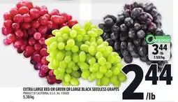 Metro EXTRA LARGE RED OR GREEN OR LARGE BLACK SEEDLESS GRAPES offer