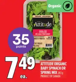 Metro ATTITUDE ORGANIC BABY SPINACH OR SPRING MIX offer