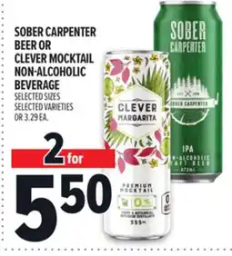 Metro SOBER CARPENTER BEER OR CLEVER MOCKTAIL NON-ALCOHOLIC BEVERAGE offer