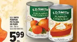 Metro E. D. SMITH PUMPKIN PIE FILLING OR PURÉE offer