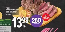 Metro FRESH ROSEMARY AND GARLIC BONELESS LAMB LEG offer