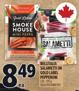 Metro BELLITALIA SALAMETTI OR GOLD LABEL PEPPERONI offer