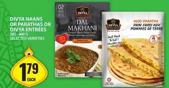 Food Basics DIVYA NAANS OR PARATHAS OR DIVYA ENTRÉES offer
