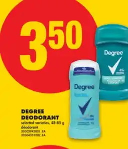 No Frills DEGREE DEODORANT, 48-85 g offer