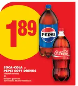 No Frills COCA-COLA or PEPSI SOFT DRINKS, 2 L offer