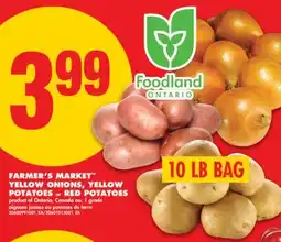 No Frills FARMER'S MARKET YELLOW ONIONS, YELLOW POTATOES or RED POTATOES, 10 LB BAG offer