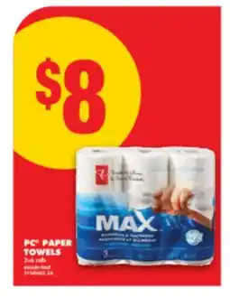 No Frills PC PAPER TOWELS, 3=6 rolls offer