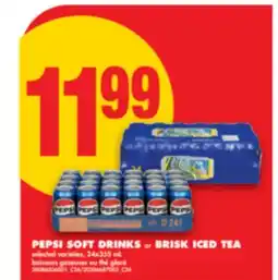 No Frills PEPSI SOFT DRINKS or BRISK ICED TEA, 24x355 mL offer