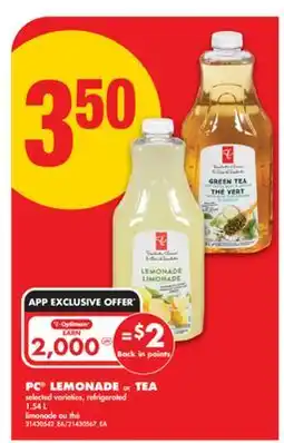 No Frills PC LEMONADE or TEA, 1.54 L offer