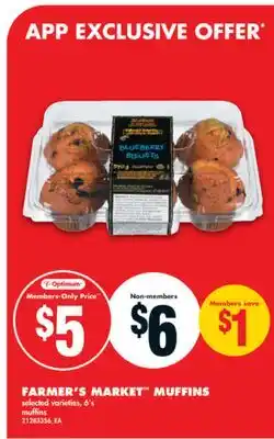No Frills FARMER'S MARKET MUFFINS, 6's offer
