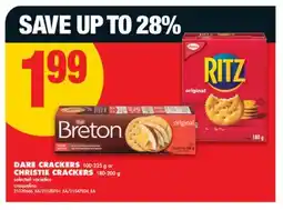 No Frills DARE CRACKERS, 100-225 g or CHRISTIE CRACKERS, 180-200 g offer