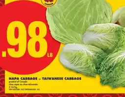 No Frills NAPA CABBAGE or TAIWANESE CABBAGE offer