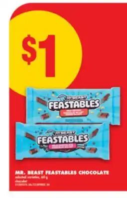No Frills MR. BEAST FEASTABLES CHOCOLATE, 60 g offer