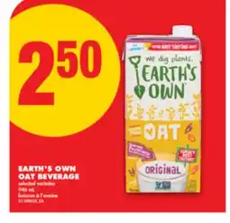 No Frills EARTH'S OWN OAT BEVERAGE, 946 mL offer