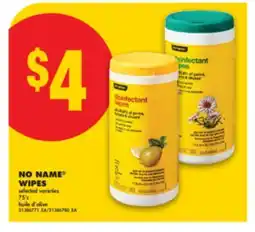 No Frills NO NAME WIPES, 75's offer