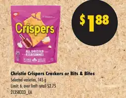 No Frills CHRISTIE CRISPERS CRACKERS OR BITS & BITES, 145 G offer