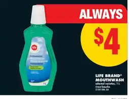 No Frills LIFE BRAND MOUTHWASH offer