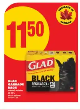 No Frills GLAD GARBAGE BAGS, 20-40's offer