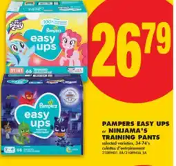 No Frills PAMPERS EASY UPS or NINJAMA'S TRAINING PANTS, 34-74's offer