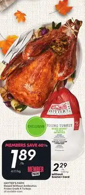 Sobeys Raised Without Antibiotics Frozen Grade A Turkeys offer