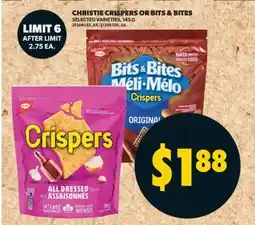 Real Canadian Superstore CHRISTIE CRISPERS OR BITS & BITES, 145 G offer