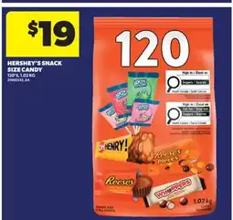 Real Canadian Superstore HERSHEY'S SNACK SIZE CANDY, 120' S, 1.02 KG offer