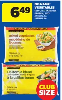 Real Canadian Superstore NO NAME VEGETABLES, 2 KG offer