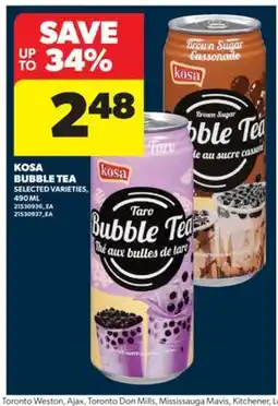 Real Canadian Superstore KOSA BUBBLE TEA, 490 ML offer