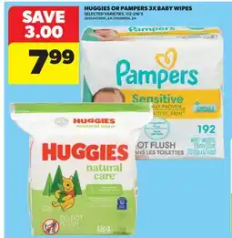 Real Canadian Superstore HUGGIES OR PAMPERS 3X BABY WIPES, 112-216' S offer