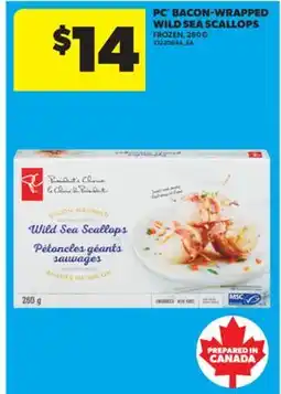 Real Canadian Superstore PC BACON-WRAPPED WILD SEA SCALLOPS, 260 G offer